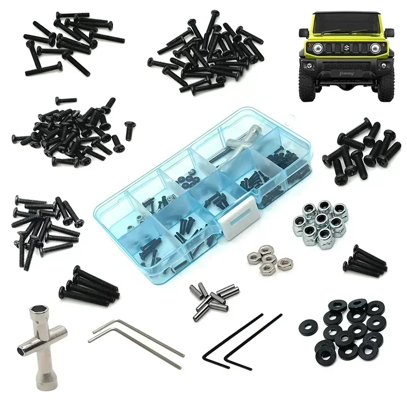 M1.6 M2 Screws Fastener Kit Sleeve Hex Wrench Repair Tools For Xiaomi Suzuki Jimny 1/16 RC Crawler Car Parts Accessories
