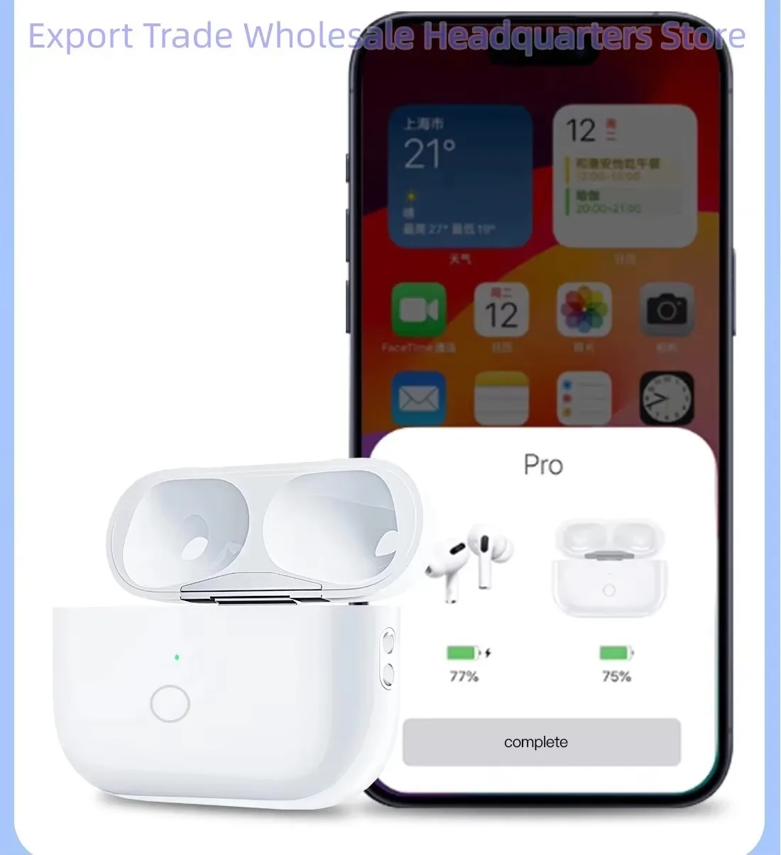 

Wireless Charging Case Replacement Charger Box with Bluetooth-Compatible Pairing Sync Button for AirPods Pro 2nd & 1st 3 4st Gen