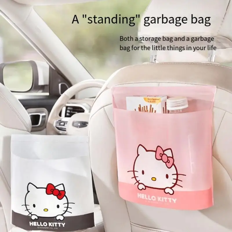 

Sanrioed Hello Kitty автомобильный пакет для мусора в стиле аниме кавайная сумка для хранения в автомобиле сумка для очистки мультяшная милая сумка для мелочей в автомобиле