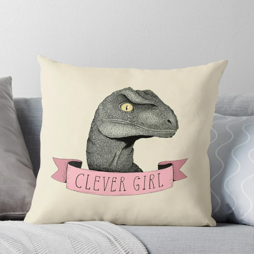 

Clever Girl raptor dinosaur Throw Pillow Marble Cushion Cover Rectangular Cushion Cover