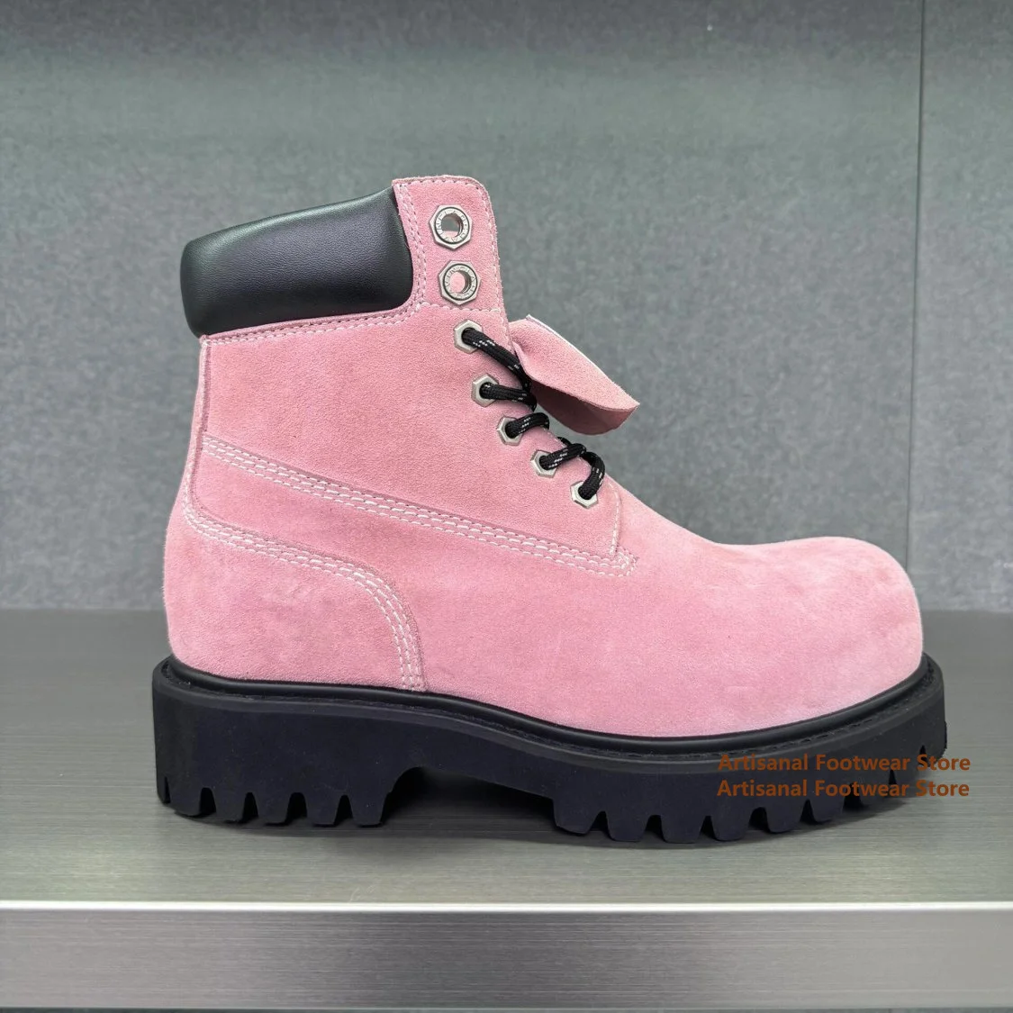 Candy Colored Men's Boots Lace-Up High-Top Trendy Outdoor Hiking Boots Luxury Designer Handmade Height Increased Men Boots