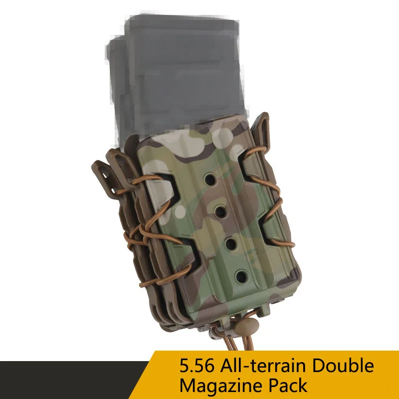 Double Magazine Pack with Camouflage Combination Function Pouch, Adapt to MOLLE System, 5.56 All-Terrain