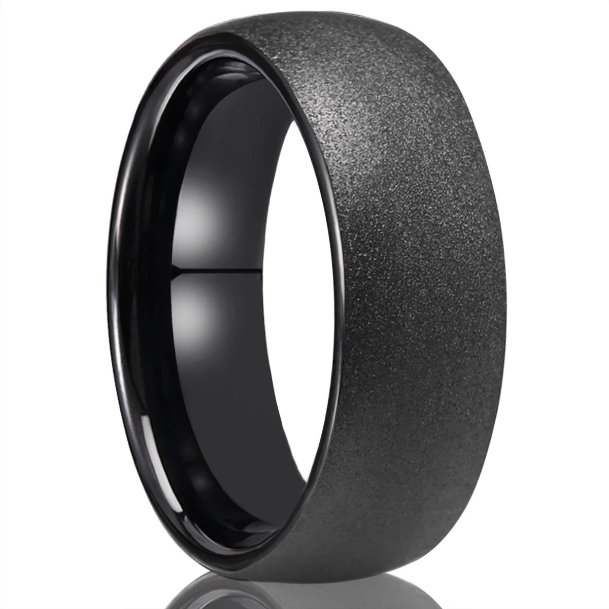 

Black Tungsten Carbide Men's Ring 8mm Brushed and Polished Men's Wedding Band Stylish and comfortable for daily wear