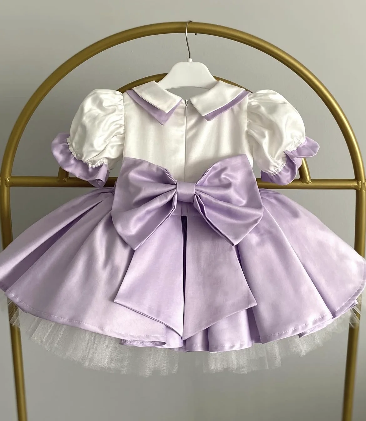 Baby Girl Summer Autumn Shell Crab Embroidery Purple Vintage Princess Dress for Birthday Party Photography Eid Casual  B40