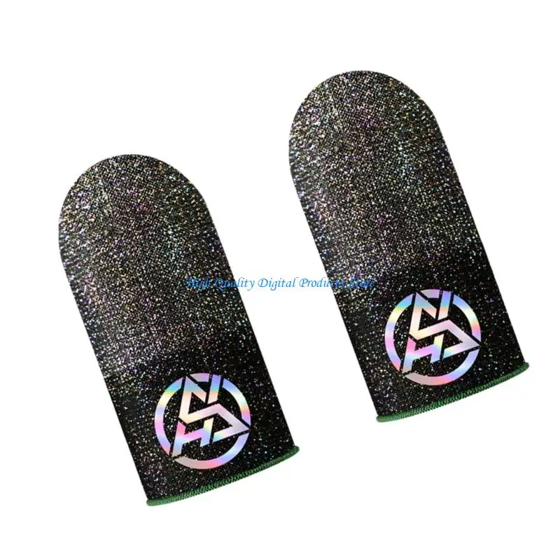 

U2JE 1 pair Silver Fiber Touchable Fingertip Cover For Enhances Gaming Experience