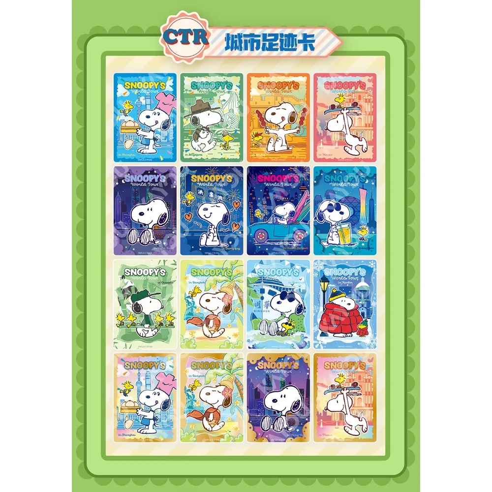 KAYOU Original Snoopy Collection Cards Comic Protagonist Leisure Holiday Beach Splicing Cards Fans Creative Peripheral Toy Gifts