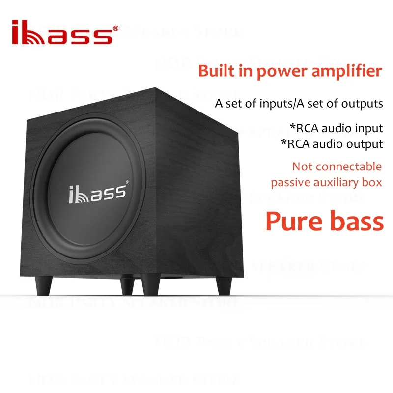 Imagem -03 - Ibass Retro Active Echo Wall 12 Polegada 300w Peak Power Subwoofer de Madeira Amplificador Embutido Bookshelf 2.0 Sound System Home Theater