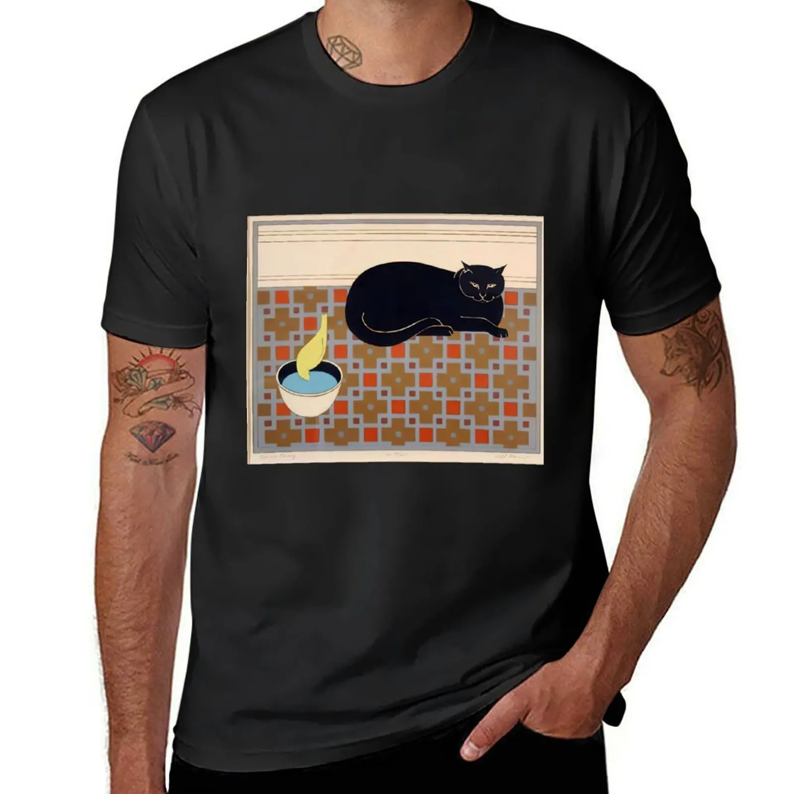 Will Barnet - Cat and Canary - Pop Art T-Shirt customizeds customs Short sleeve tee summer clothes Men's t-shirts