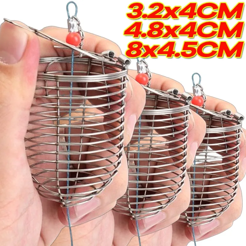 

Stainless Steel Bait Cage Nesting Device Carp Attractor Bait Spotting Cage Feeder Fixed Basket Fishing Feeder Nesting Tool