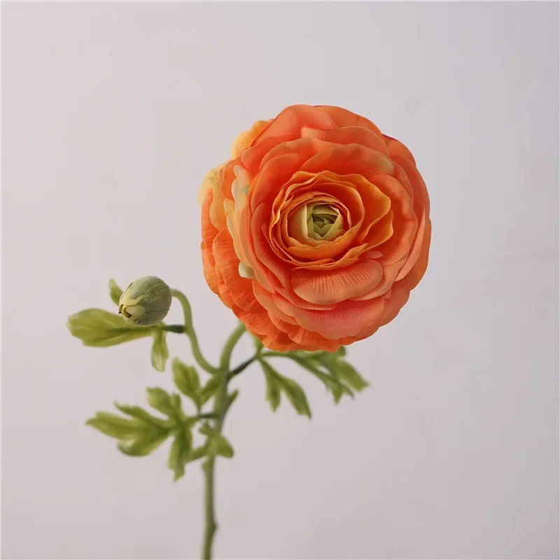 Wedding Floral Simulation Flower Real Touch Latex Dew Lotus Branch Simulation Orange Buttercup Peony Fake Flowers Hall Decor