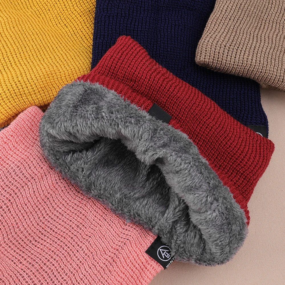 2023 Winter Women Knitted Scarf Solid Cashmer-like Winter Snood Scarves Lady Warm Wool Fur Thick Unisex Men Neck Scarfs Ring