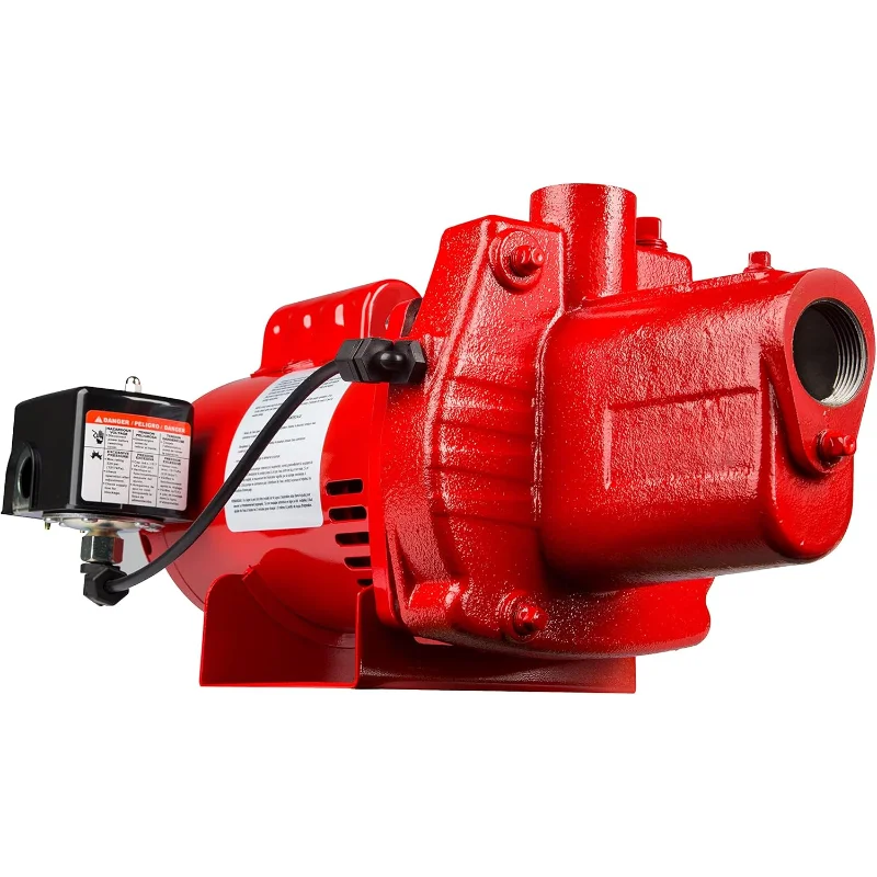 

Red Lion RJS-50-PREM, 1/2 л.с., 12 галлонов в минуту, 115/230 В, чугунный струйный насос премиум-класса, красный, 602206