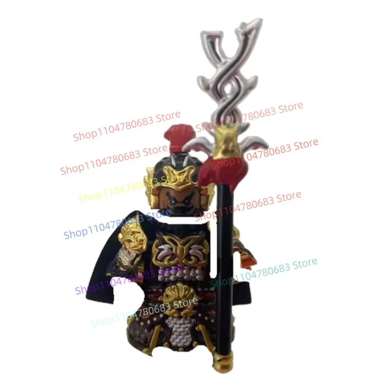 MOC Building Blocks Mini-Figure Model: Three Kingdoms Tiger Warrior Guan Yu Armour Assembly Kit Collector's Toy Gift