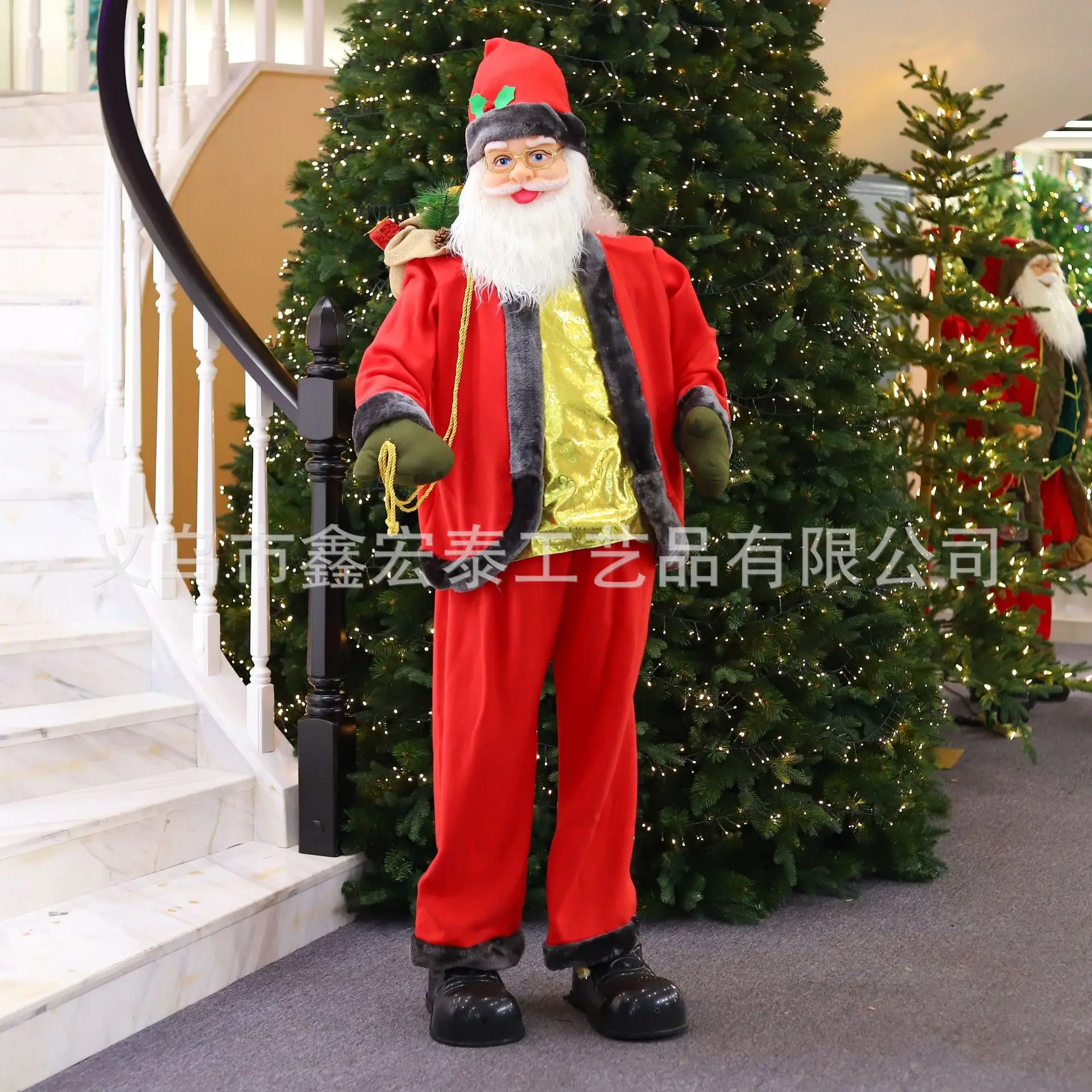 Christmas electric 1.8 meters Santa welcome ornament 8 music