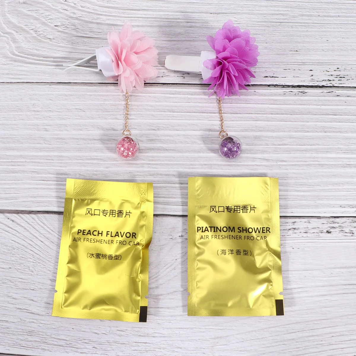 

2pcs Car Perfume Vent Clips Aromatherapy Diffuser Essential Oil Air Freshener Flower Shape Anti Stress Car Accessories