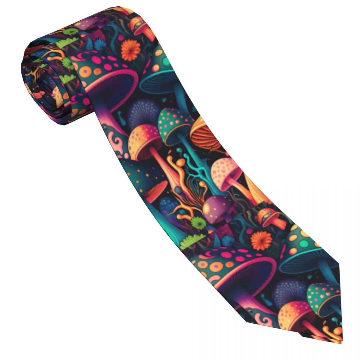 Magic Mushroom Tie Cute Mushrooms Print Men Printed Neck Ties Gift Blouse Wedding 8CM Cravat