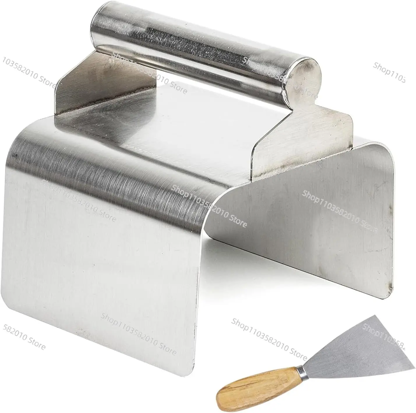 Stainless steel dust scraper, plaster wall repair tool cement scribing arc trimming concrete curb scraper