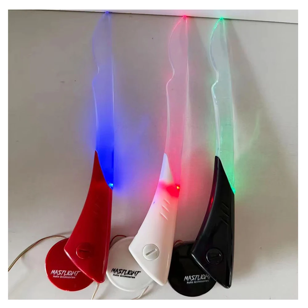 Universal 12V Car Exterior LED Flagpole Light Colorful LED Flag Pole Decorative Lamp with Complete Mounting Hardware Kit