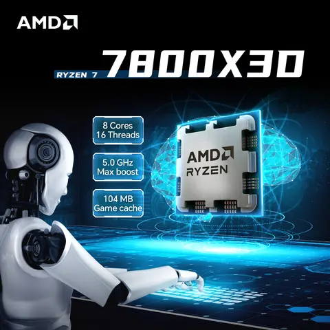 AMD Ryzen 7 7800X3D 8-Core 16-Thread DDR5 4.2GHz R7 7800X3D Socket AM5 L3=96M Processor 5NM 120W No Fan