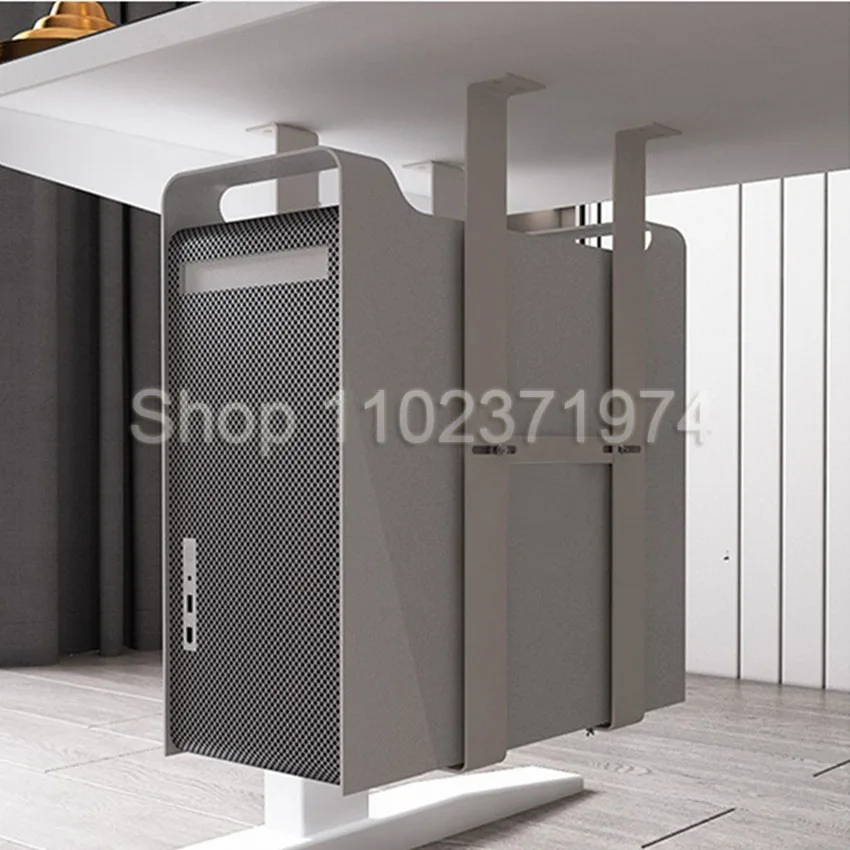 Tempat Casing PC Universal Di Bawah Meja Dudukan CPU Dapat Disesuaikan Rak Braket Dudukan Kotak Host Gantungan Mainframe Komputer
