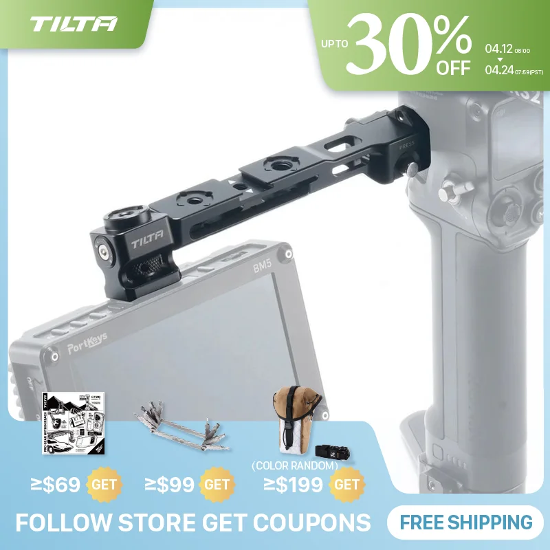 

TILTA TGA-MMB Adjustable Angle Monitor Mounting Bracket with Cold Shoe Compatible with DJI RS2/RS3 pro/RSC2/RS3/RS4/RS4 Pro