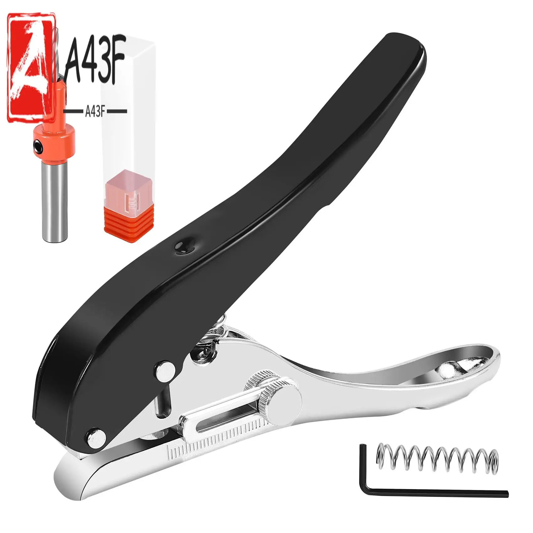 

A43F-2 Pcs Woodworking Tool Plier Card Hole Punch Set Screw Covers Hole Punch With Countersink Drill Adjustable Position 3.2Mm