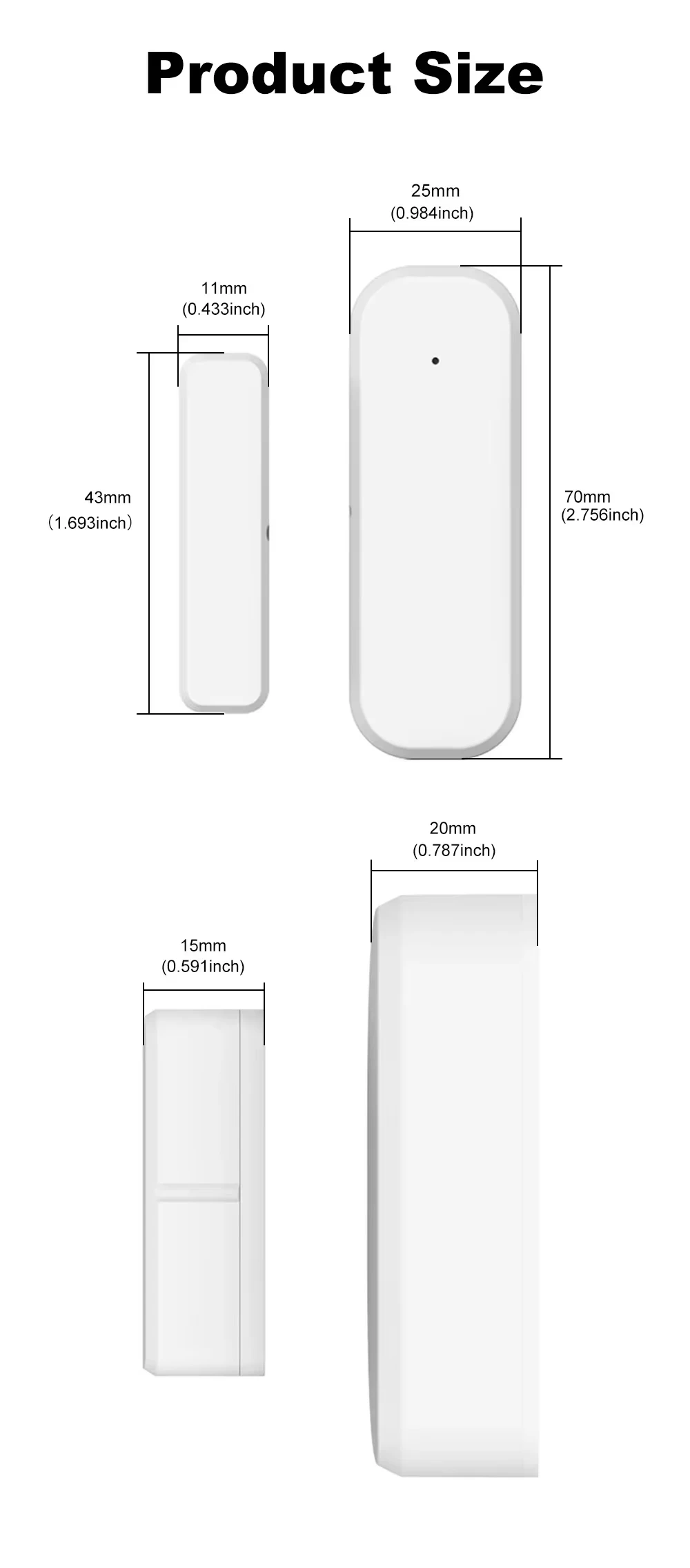 Zigbee 3.0 Tür- und Fenstersensor, Sicherheits-Magnetkontakt-Detektor, APP-Fernalarm für Alexa, Google Home Hub erforderlich – Detail 16