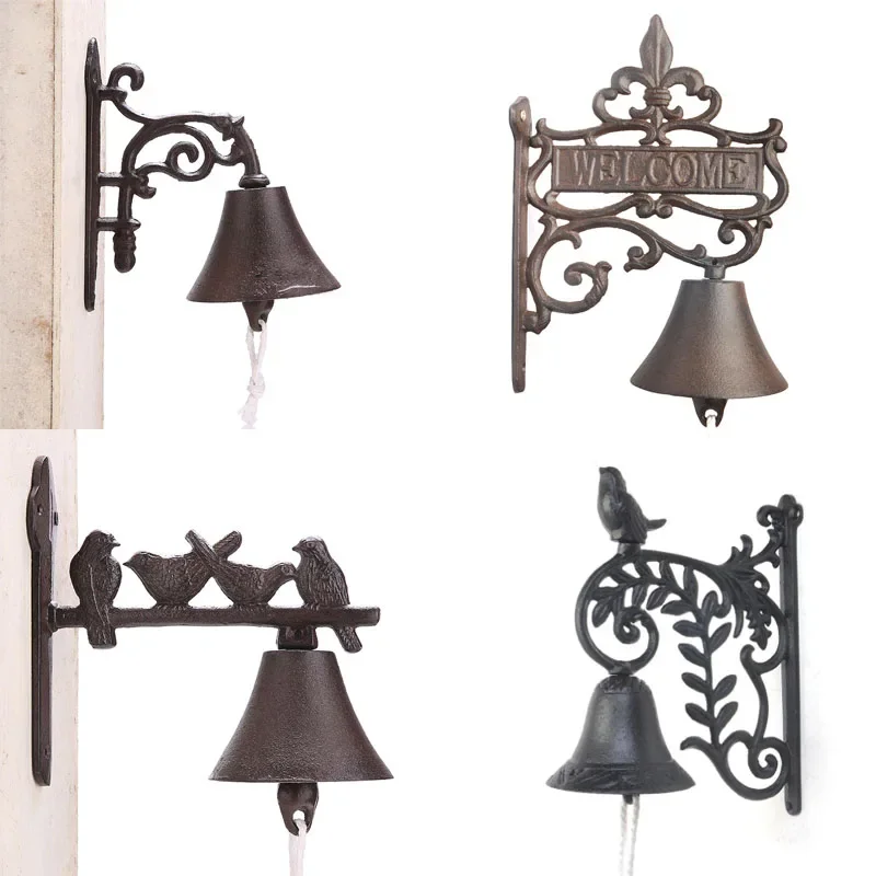 American Country Bird Bells Cast Iron Crafts Villa Homestay Courtyard Garden Gate Wrought Iron Decorative Doorbell