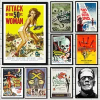 Classic Vintage Wall Art Movie Cover Album Horror Sci-Fi Outer Space HD Canvas Poster Prints Living Room Bedroom Home Decor
