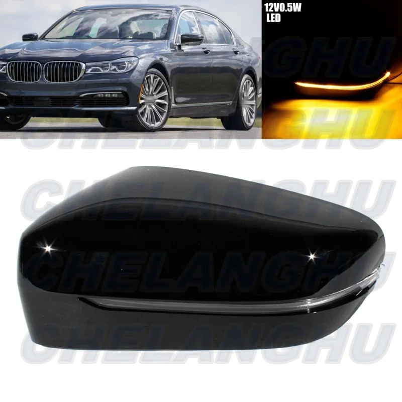 For BMW G30 530I 540I F90 M5 G32 GT G11 740I G12 750I 2016 2017 2018 2019 Left Side Black Painted Mirror Cover With Turn Singal