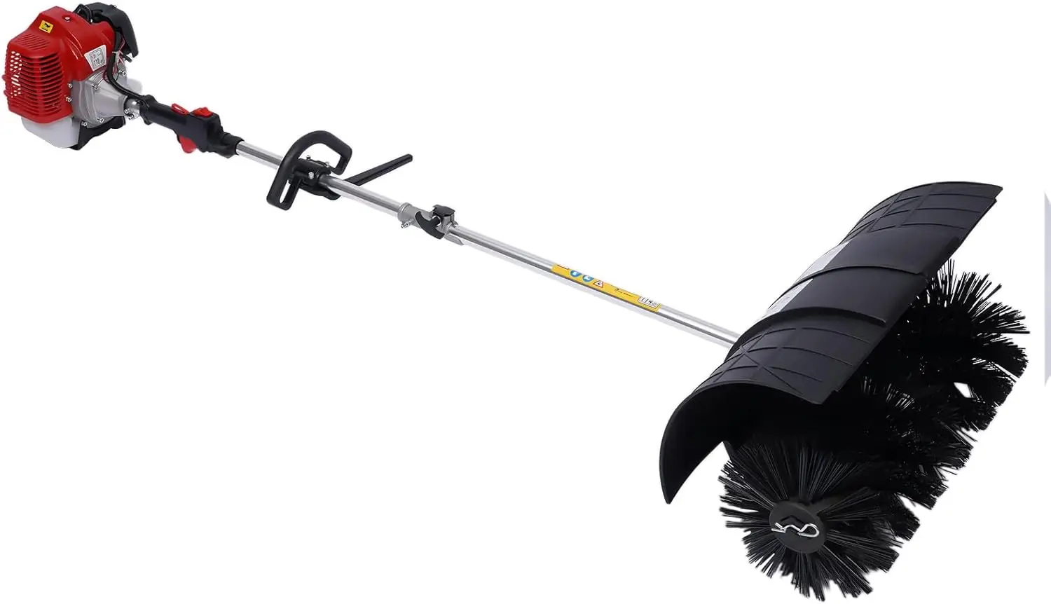 Gas Powered Sweeper Broom, Walk Behind Artificial Turf Sweeper Machine 2.3HP 2 Stroke 52cc ，Handheld