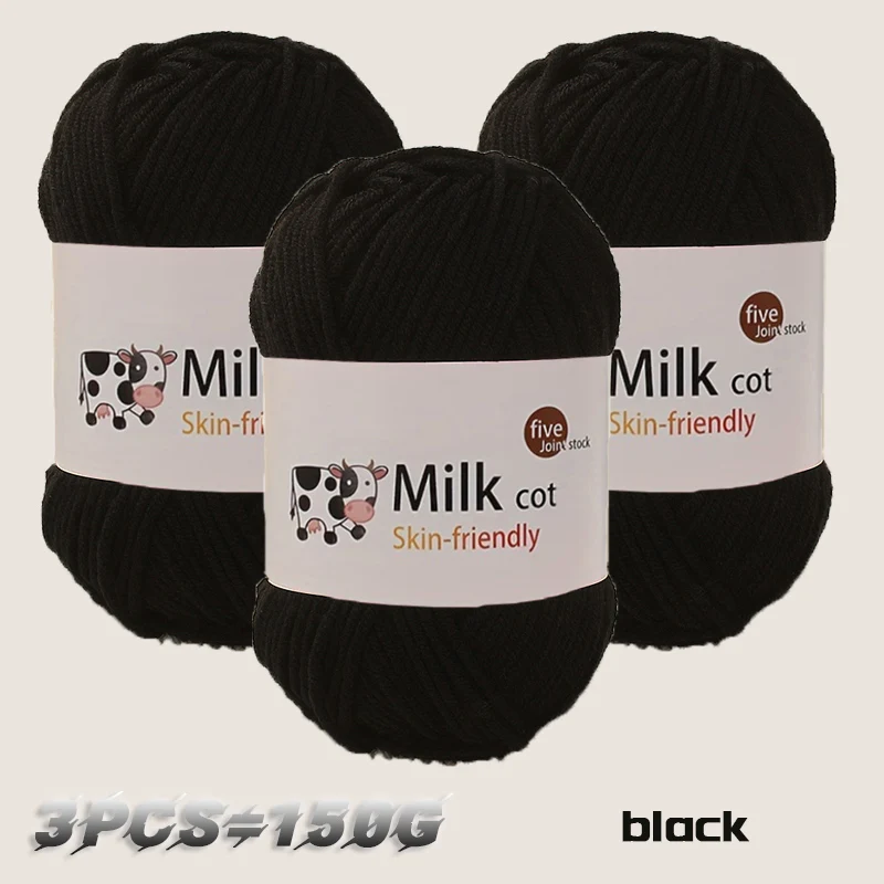 150 g 5-strängiges Milchgarn, handgefertigt, mitteldick, zum Selbermachen, gewebt, für Puppen, Pullover, Blumenmütze, Schal, Garnball