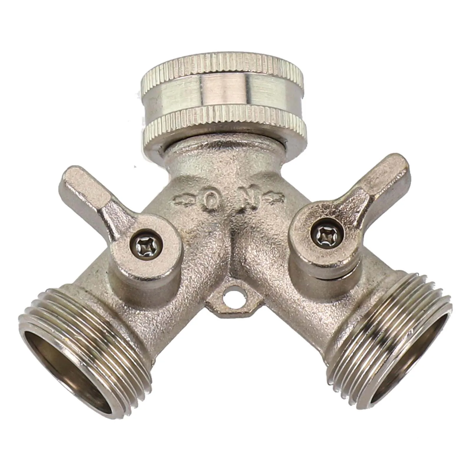 ​​1pc Brass Tap Connector For Garden Hose Water Divider 2-Way Electroplated Fittings Plumbing Diverter Adapter Ball Valve Parts