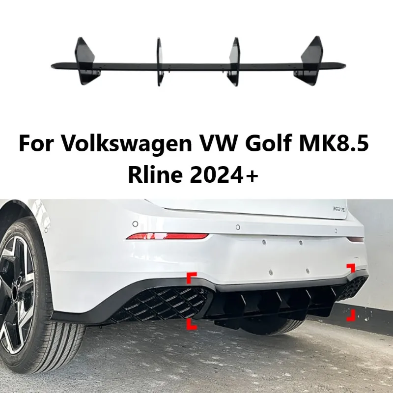 

Car Rear Bumper Diffuser Lip For Volkswagen VW Golf MK8.5 Rline 2024+ Rear Spoiler Splitter Auto Body Kits Car Accessories