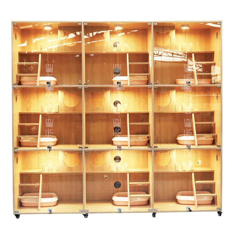 Cat Villa Pet Cabinet Solid Wood   Cage Cat Nest   Delivery Room   Breeding Cage   Care Cabinet   House Customized Cat