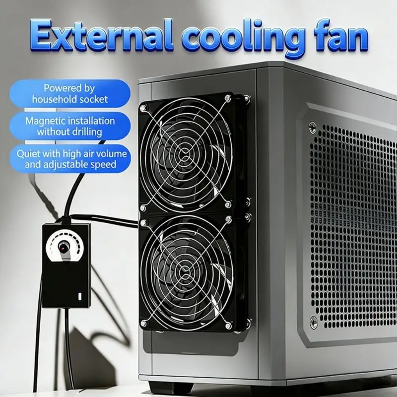 120mm External Case Fan For PC Cooling With Adjustable Speed And High 100V 240V H8WD