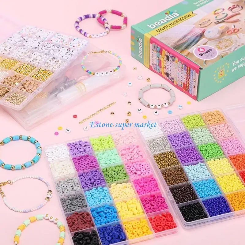 090B Beads,Charms Bracelet Jewelry Making Kits Friendship Bracelet Kits with Alphabets Letter Beads Star Bead for Womens