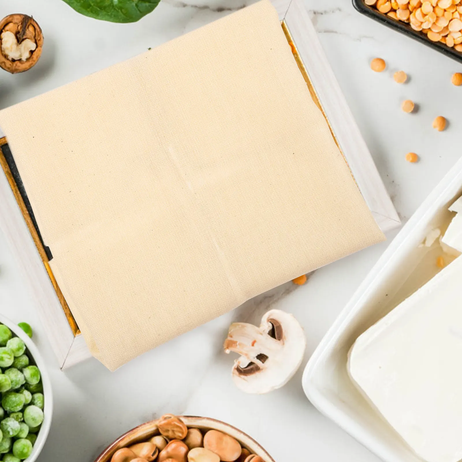 5 Piezas de Tela de Muselina de Algodón Suave y Transpirable, Reutilizable y con Dobladillo, para Colar Tofu, Queso, Kombucha, Yogur, Leche de Almendras y Sopas