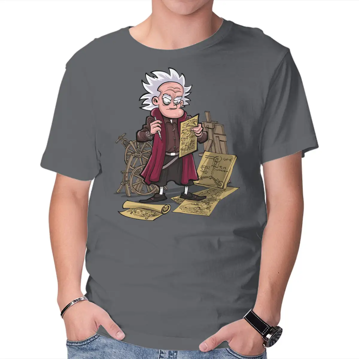 Leonardo Doc Vinci Anime Graphic T-shirts For Men Clothing Women Short Sleeve Tees Vintage High Quality 100%Cotton