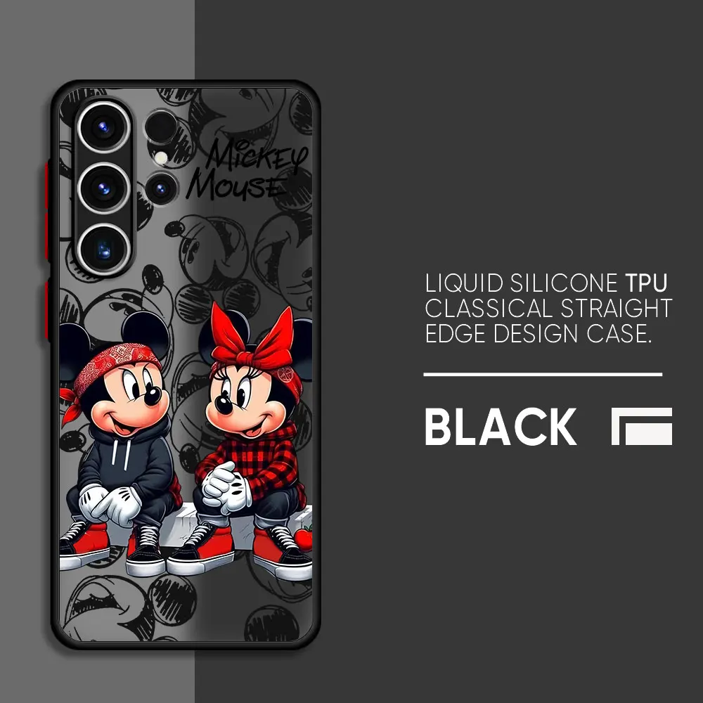 Disney Mickey Minnie Mouse Case for Samsung Galaxy A72 A22 A32 A14 A53 A24 A54 A34 A73 A23 A13 A33 A52 5G Luxury Soft Cover