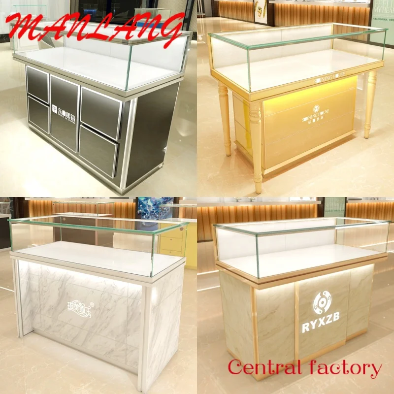 

Customdesign gold led light hinge hidden wood drawer lock cupboard wall set jewelry showcase used cabinet display for shop