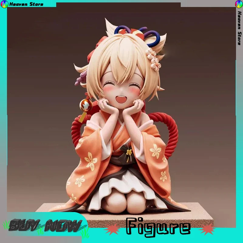 

14cm Genshin Impact Yoimiya Figurine Kawaii Smiling Anime Figure Gk Statue Figurine Model Doll Collection Decoration Desk Toys