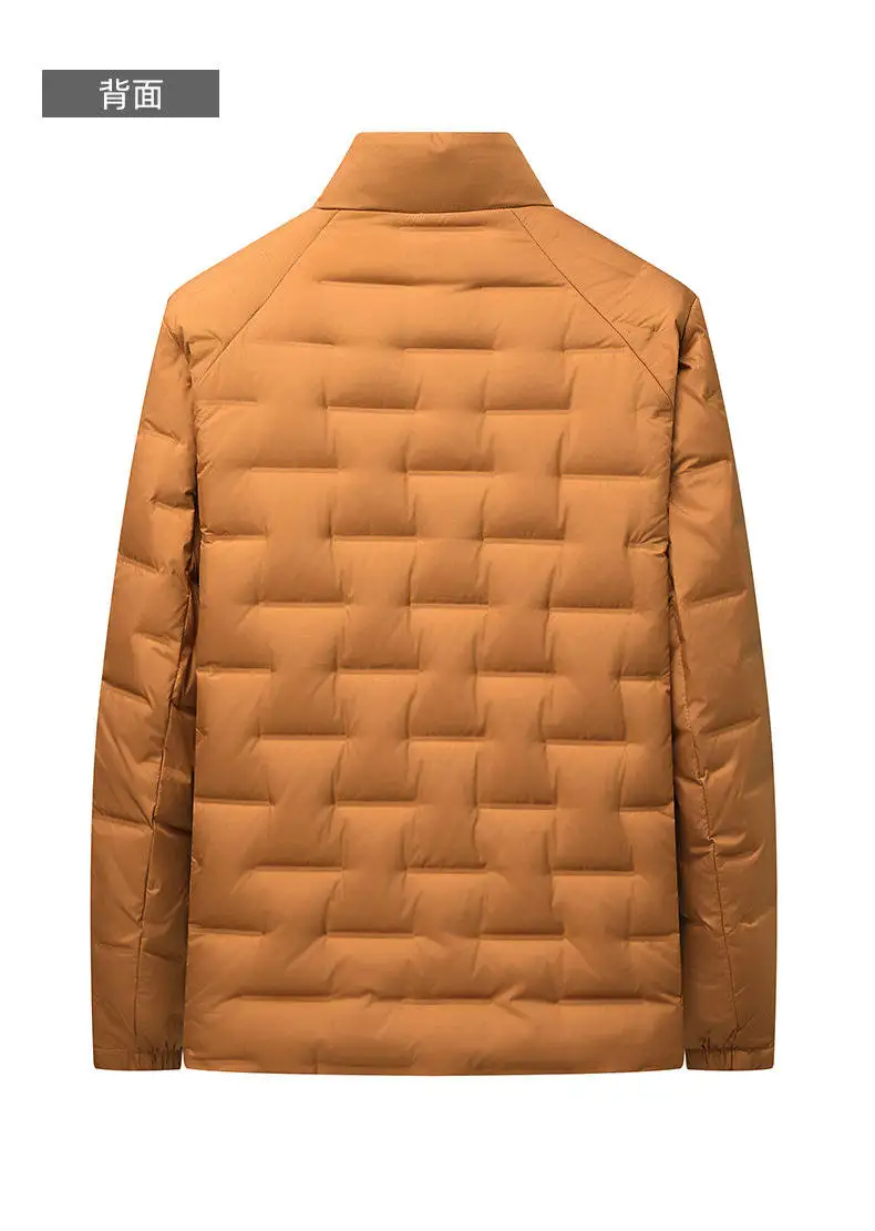 Weiße Daunenjacken 2026 Herbst Winter Herren Warme Kurze Leichte Steppjacke Winddichte Lässige Gefütterte Oberbekleidung – Detail 12