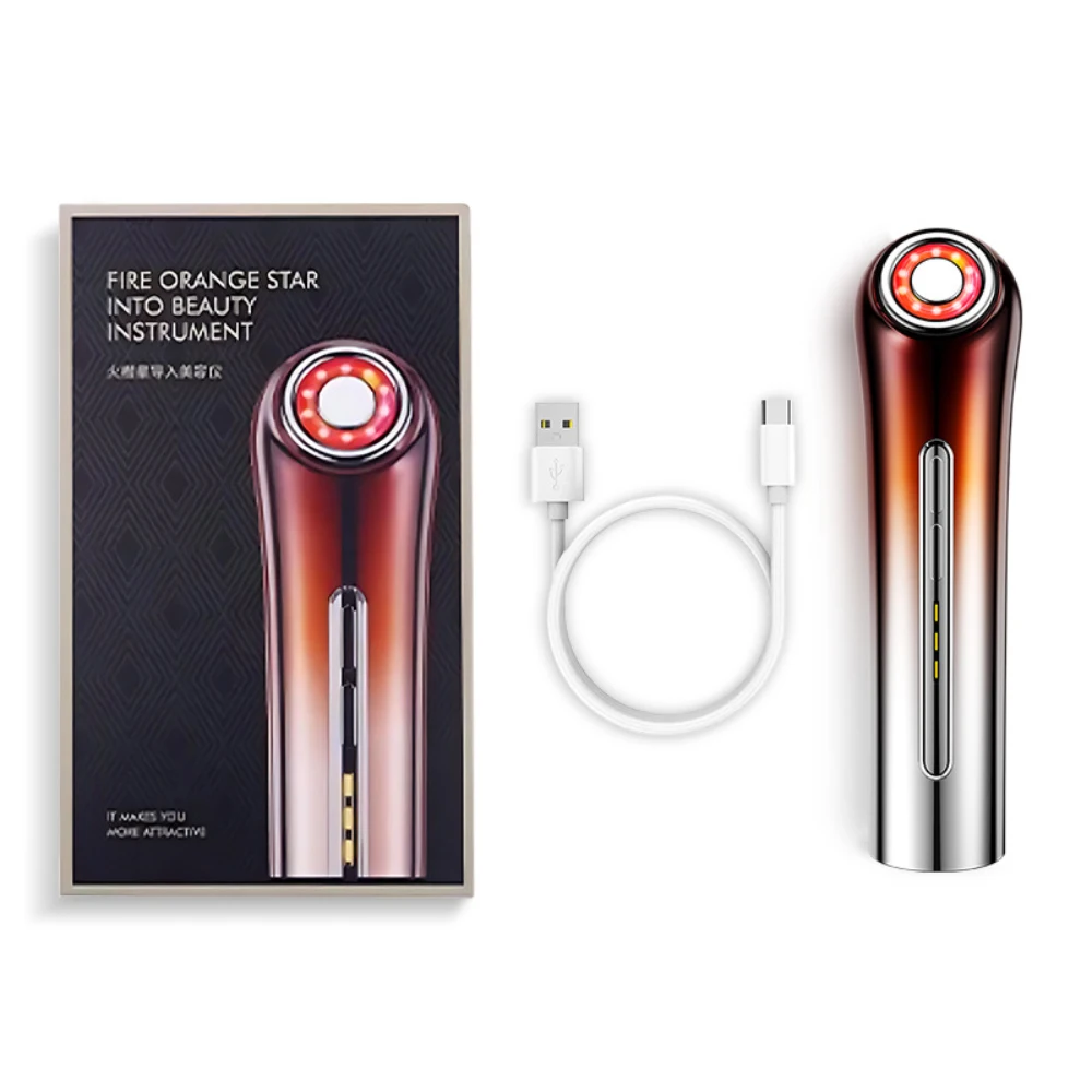 البرتقال EMS مدلك الوجه شد الوجه LED الفوتون التنظيف العميق العين الجلد التجاعيد إزالة الاهتزاز الحرارة العناية بالبشرة جهاز الجمال #1