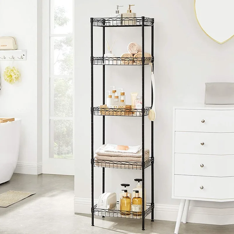 

Living Room Bathroom Multifunctional Corner Multi-layer Storage Rack Floor-standing Five-layer Mesh Basket Kitchen Storage Rack