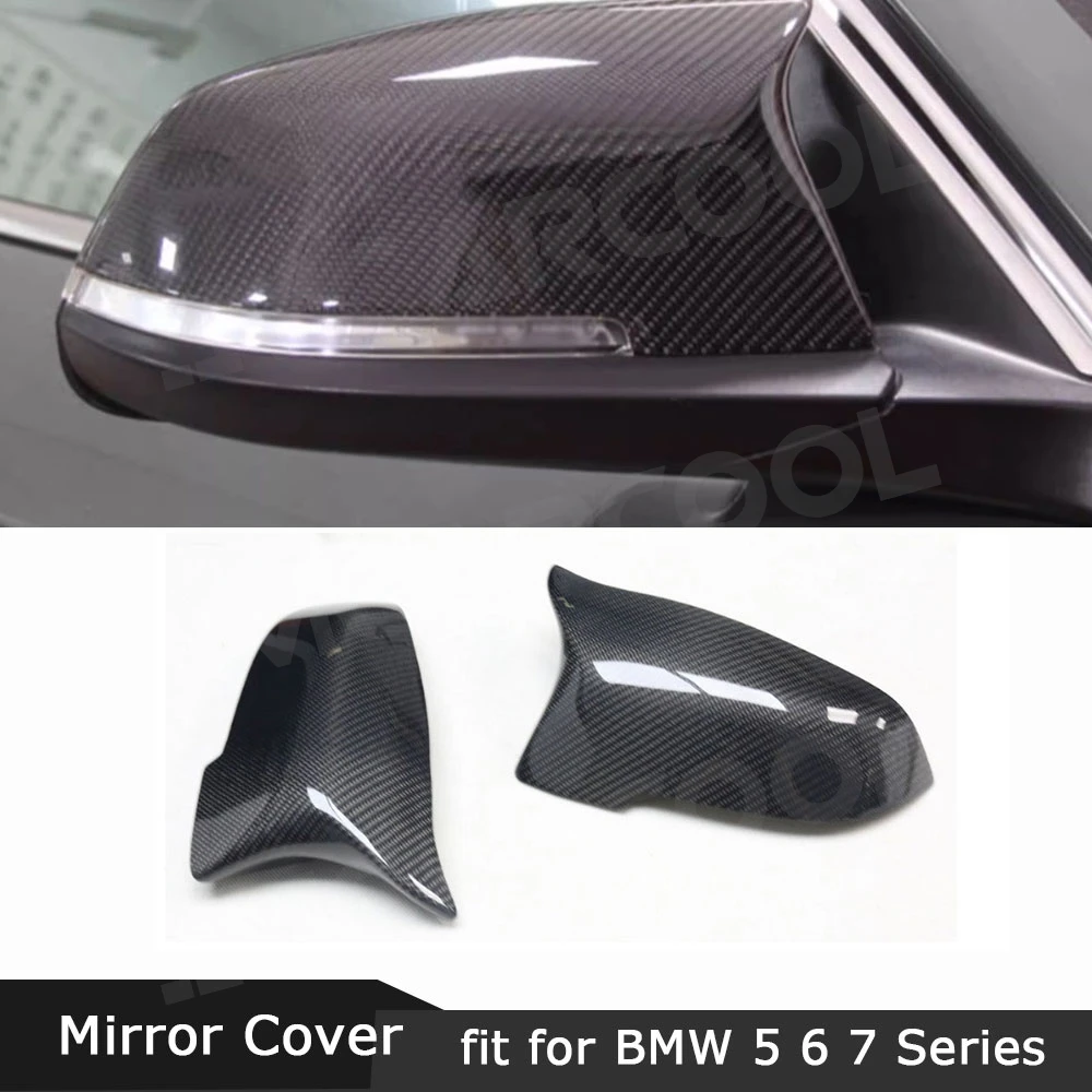 

Carbon Fiber Car Side Rear View Mirror Cover Decoration For BMW 5 6 7 Series F10 F12 F01 F02 2014-2019