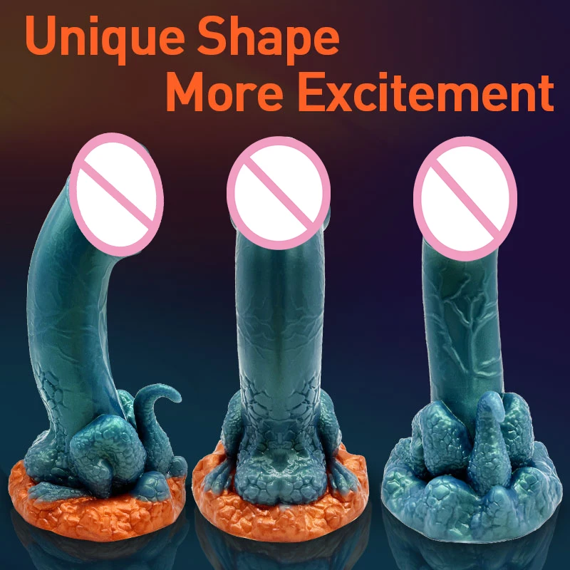 Monster Dildo Silicone Fantasy Colourful Cute Dildo Gingerbread Man Strong Suction Cup Dildo Anal Plug Sex Toys For Women