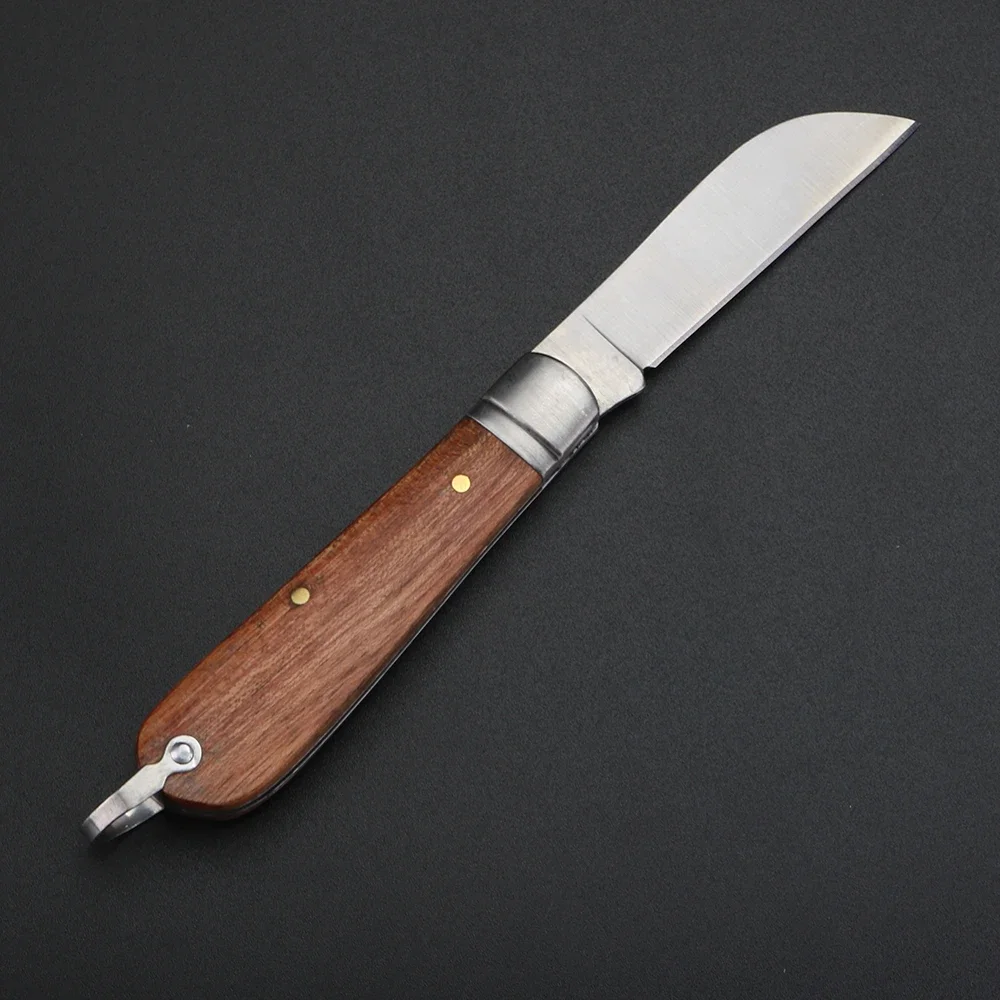 XUANFENG Outdoor Folding Knife Camping Barbecue Fruit Knife Yellow Sandalwood Handle Camping EDC Knife