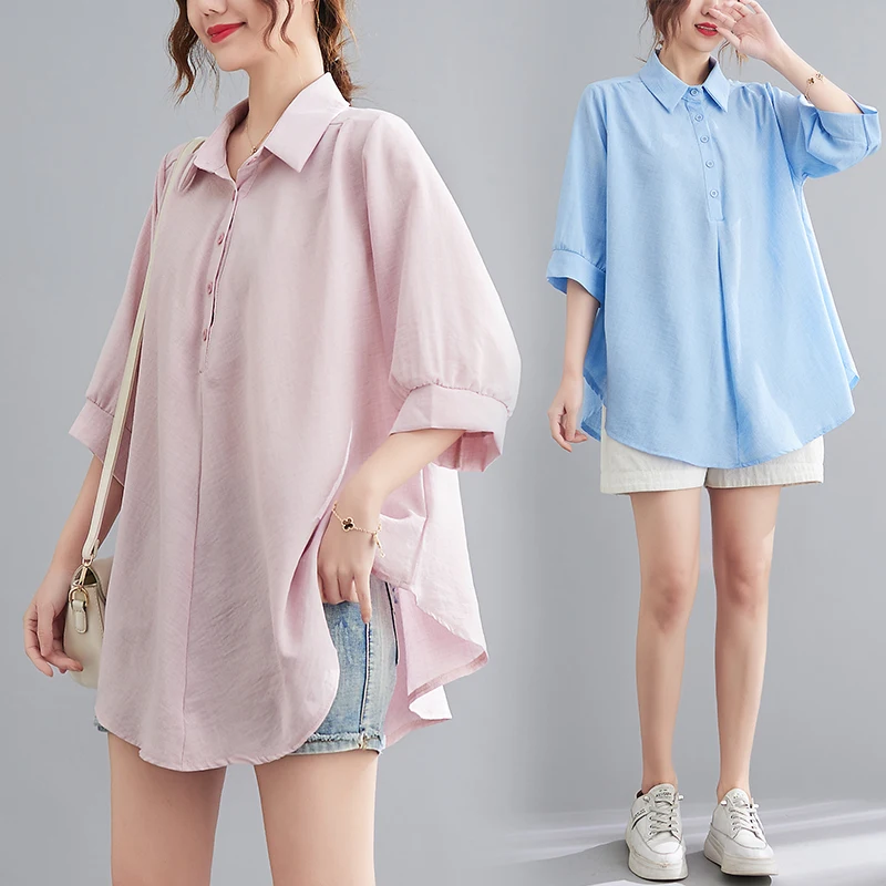 

Летний свободный женский повседневный шикарный льняной топ больших размеров для похудения, модный топ с удобным воротником irt