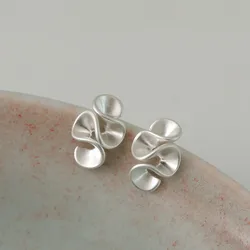 Fashion Silver Plated Geometric Flower Stud Earrings For Women Girls Party Birthday Gift Jewelry e236